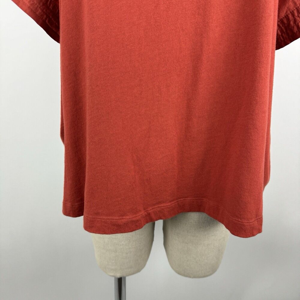 Old Navy Short Sleeve Rust Orange Flutter Sleeve Combination Top Size 2X - Picture 4 of 12